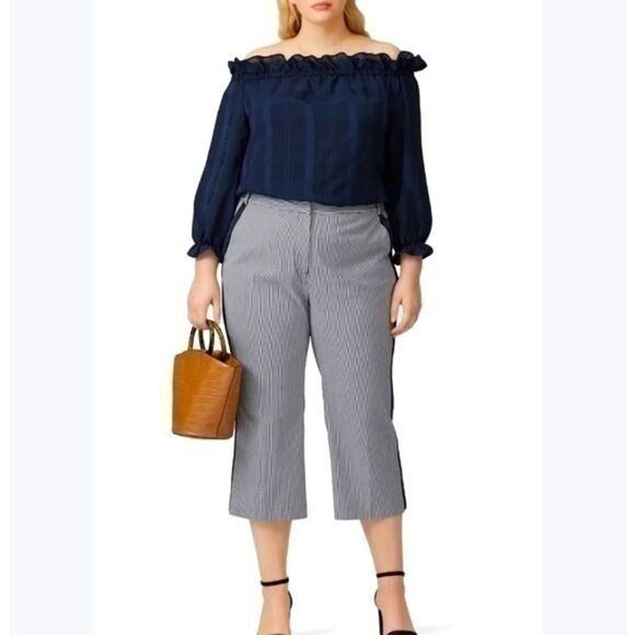 Blue Off the Shoulder Top 2X - Picture 2 of 5